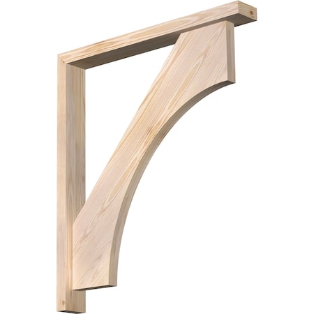 Ekena Millwork Westlake Block Smooth Bracket w/ Offset Brace, Douglas Fir, 3 1/2"W x 28"D x 32"H BKT0402X28X32WTL05SDF